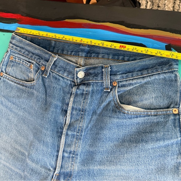 Levi's 501xx W36 L32 Straight Button Fly Medium Blue Jeans - Picture 7 of 13